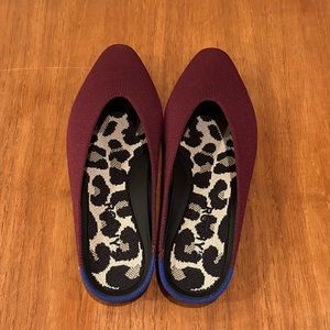 Rothy's Burgundy Mules with Leopard Print Insole